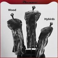 [Phenovo] Skull Golf Driver Headcover 3 5 460cc Hybrid Club Carrying Anti-Scratch