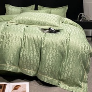 Luxury Nordic Style 1600TC Ice Silk 4IN1 Bedsheet Set Bedsheet Duvet Covers Pillowcases Wedding Bedd