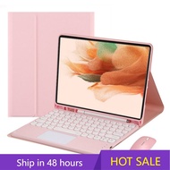 For Samsung Tab S6 Lite 10.4 / Tab S9 / Tab A9+ / Tab A8 – Wireless Bluetooth Keyboard Case with Tra