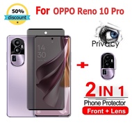 2 in 1 OPPO Reno 10 Pro Privacy Screen Protector Anti-Spy Full Coverage Tempered Glass For OPPO A98 A78 A96 A77S A17K A57 4G OPPO Reno 11F 10 8T 7 Pro 5G Glass Film Camera Protecto