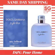 ⚡⚡💯%(Ori SG) D&G Light Blue Eau Intense Men 100ml  (Postage within 24 Hours)