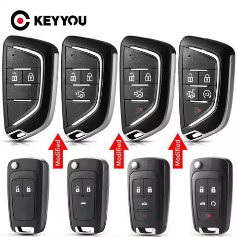 KEYYOU For Chevrolet Cruze For OPEL Insignia Astra J Zafira Car Remote 2/3/4/5 Buttons Key Modified 
