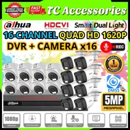 DAHUA Smart Dual Light Audio 5MP 🌟16-CHANNEL🌟 Full HD 1620P CCTV 16CH DVR and Camera Package