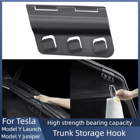 For New Tesla Model Y Launch/Juniper 2025+ Rear Trunk Hook Storage Holder Bag Trunk Grocery Bag Hook