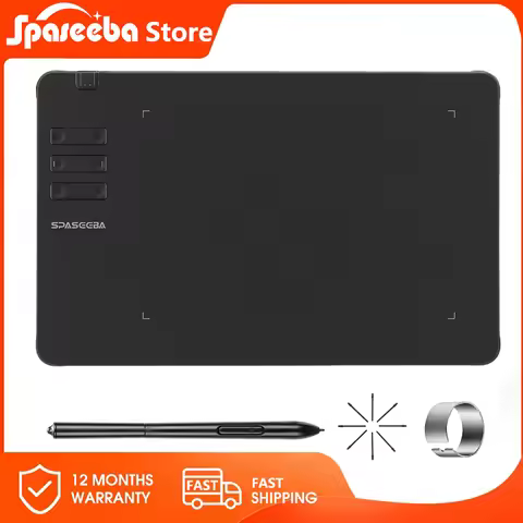 SPASEEBA T605 Graphics Tablet for Drawing / Paiting / Gaming OSU, Ultra Thin Art Pen Tablet with 819