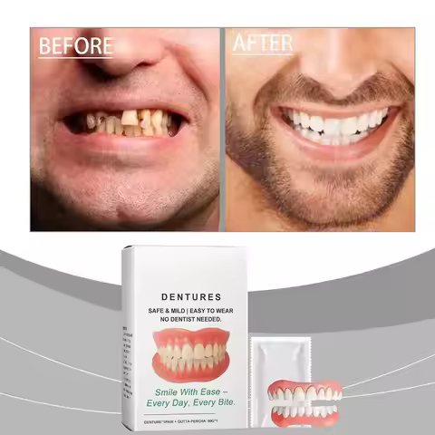 False Teeth Silicone Upper Lower Veneers Perfect Laugh Veneers Dentures Paste Fake Teeth Braces Comf