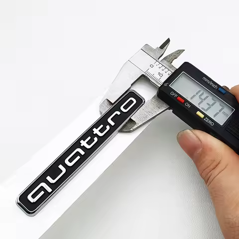 3D ABS Black Logo Quattro Emblem Car Rear Trunk Badge Decal For Audi A1 A2 A3 A4 A5 A6 A7 Q2 Q3 Q5 Q