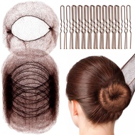 Fandamei Hair Accessories Set: 20PCS Mesh Hair Nets Invisible and 40PCS U Shaped Hair Pins for Women