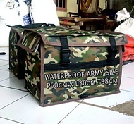 WATERPROOF ARMY TAS KANDEK MOTOR TAS KURIR TAS OBROK BAGASI MOTOR MOTIF ARMY