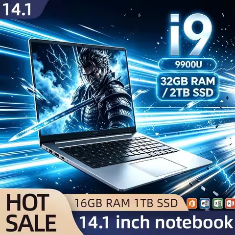 2026 NEW Pro Gaming Laptop 14.1 Inch Intel i9 9900 5GHz 32GB RAM 2TB SSD Ultra Slim Notebook 1920x10