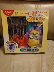 全新 Colgate 高露潔 纖柔金炭牙刷4支連Minions 抹手巾