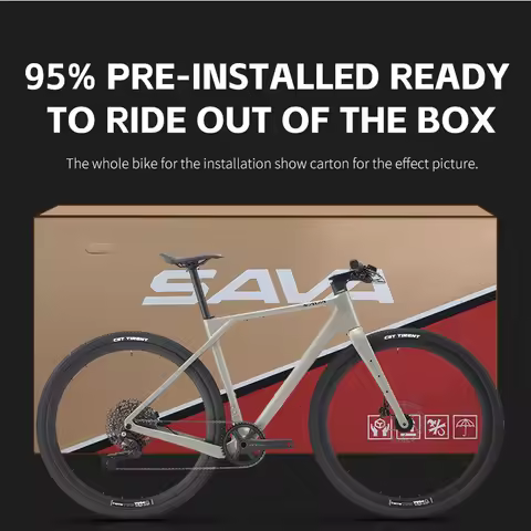 SAVA Carbon Fiber Gravel Road Bike All Terrain Suitable Off-Road Flat Handlebar Road Bicycle Oil Dis