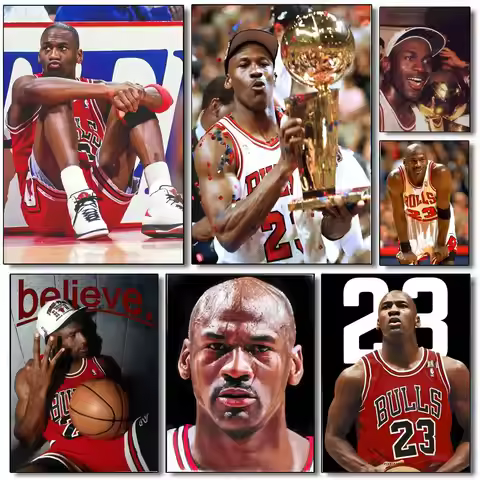 Michael Jordan Poster Sticky Painting Prints Wall Art Waterproof Home Living Bed Room Bar Cafe Aesth