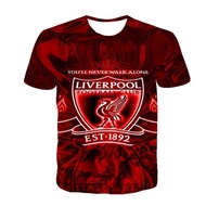 Liverpool jersey 3D printmen's knitwear summer new hip hop streetwear patterntt-shirt top SizeXS-6XL