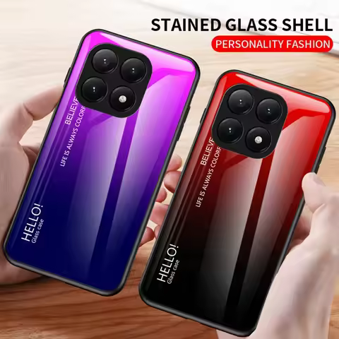 Gradient Tempered Glass Case For Xiaomi 15T Redmi 15C 5G Note 15 Pro Plus Poco C85 M8 F8 Ultra X8 Ma