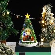 Ti-M Christmas Tree Revolving Music Box Mini Tabletop Christmas Tree Musical Figurine for Christmas 