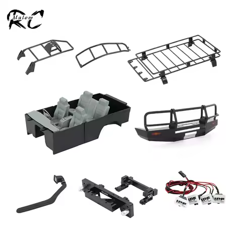 1:10 Scale RC Land Cruiser LC80 Interior Front Bumper Body Mount Roof Rack Light Spare Wheel Holder