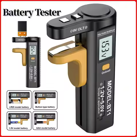 LCD Digital Battery Tester Battery Capacity Tester Volt Measure Measurements Tester for AA AAA C D 9