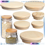 HECCEH Wood Lids Reusable Bottle Sealing Caps Compatible Canning Storage