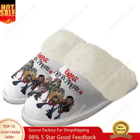 Bratz Plush Slippers Anime Mens Womens Teenager Y2k Cotton Shoes Home Bedroom Keep Warm Slipper Ther