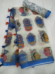 [PRO ORDER] Womens Beautiful Flower or Kalamkari Pure Linen Cotton | Digital Print | Wedding Daily S