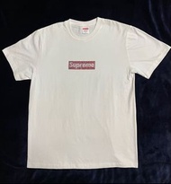 Supreme X Swarovski 水鑽 box logo T-Shirt 白