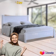 DB55515 Queen / King Size Fully Solid Wood Bed Frame/ Wooden Bedframe / Wooden Bed Bed / Adult Bedframe / Large Bed / Homestay Bed / Master Bedroom Bed / Katil Kayu