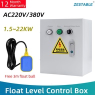 Float Level Control Box 1phase AC220V 3phase AC380V Motor 1.5-18.5KW Water Pump Control Box