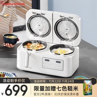 [READY STOCK]MORPHY RICHARDS（Morphyrichards）Double-Liner Rice Cooker Rice Cooker Household Multifunctional2+2LDouble-Liner Double-Control Two-in-One Cooking Rice Micro-Pressure Soup Low Sugar Cooking Rice Pot Soup Pot MR8501Athens White