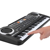 61 鍵鋼琴數碼音樂電子鍵盤鍵盤黑色電鋼琴兒童禮物帶麥克風鍵盤樂器熱賣！