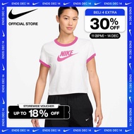 Nike Kaos Wanita Sportswear Short-Sleeve Ringer - White  [IF4073-101]