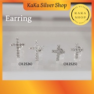 925 Silver Cross Earring CZ White Stones | Subang Batu CZ Putih Perak 925 |