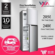 Haier 240L Refrigerator 2 Door/Peti Ais 2 Pintu Top Mount Refrigerator Fridge  (HRF-238H) Peti Sejuk/Fridge/冰箱