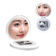 Compact Mirror with UV Camera for Sunscreen Test 2X Magnification Portable Lighted Makeup Mirror for