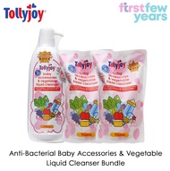Tollyjoy Anti-Bacterial Baby Accessories &amp; Vegetable Liquid Cleanser (900ml) Bundle [ 1 x 900ml bottle + 2 x 900ml Refill]