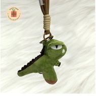 Cool green dinosaur keychain, upgraded keychain with genuine stuffed string