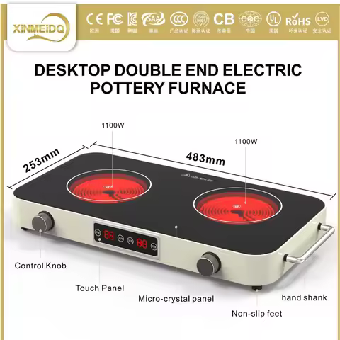 220-230V Countertop Electric Stove Double Stove Household 4400W Electric Ceramic Stove Double Stove 