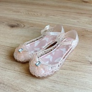 台製二手超美 裸色亮晶晶女童雨鞋20cm 小公主鞋 童鞋
