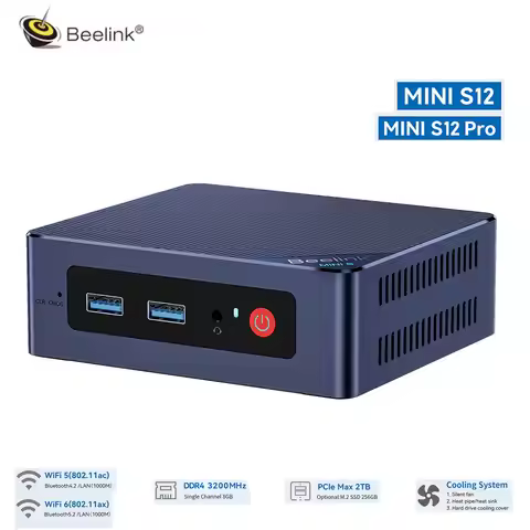 Beelink Mini S12 N95 S12 PRO N100 Fanless Mini Pc DDR5 8G/16G RAM 256G/500G SSD Wifi5/WIFI6 Desktop 