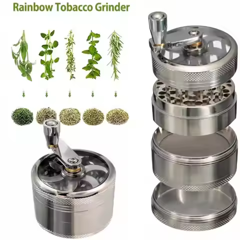 Manual Crank Tobacco Grinder Pollinator Manual Spice Grinder 4-layer Tobacco Grinder Grinder Smoking