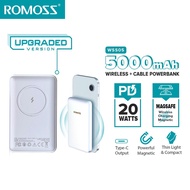 Romoss WSS05 5000mAh PD20W Wireless PowerBank Fast Charging Compact Mini Original Magnetic Battery