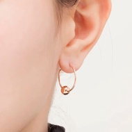 Ruijin Natural Color 14K Rose Gold Earrings Korean Gold Bead Drop Earrings Ear Buckles Women's AU585