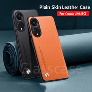 Untuk Oppo A98 A78 A58 OppoA98 A98 5G Kulit Polos Leather Phone Case