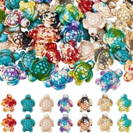 SUNNYCLUE 1 70Pcs 7 Colors Turtle Beads Bulk Sea Turtle Bead Charms Synthetic Turquoise Ocean Animal