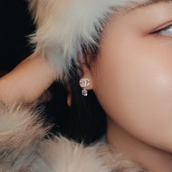 KL2477 Women's Earrings C Logo Drop C-shaped Bud Pin Full Plate 1.5mm Hanging Stone by Kylan Silver