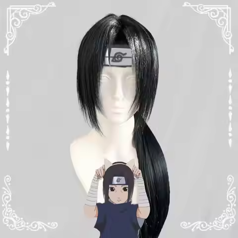 Anime Uchiha Itachi Cosplay Wig Itachi Uchiha Long Straight Black Heat Resistant Synthetic Hair Cosp