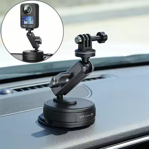 Suction Cup Camera Car Mount Vehicle Windshield Stable Holder Angle Adjustable for Insta360 /Go Pro/