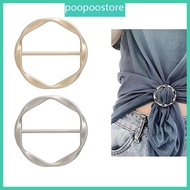 poo Women T-shirt Tie Clip Silk Scarf Ring Clip Fashion Round Circle Clip Belt Decors Round Brooch P