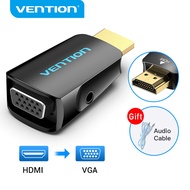 Vention HDMI to VGA Adapter HDMI Male to VGA Felame Adapter HD 1080P Audio Cable With 3.5mm Jack For PS3 PS4 Laptop PC Smart BOX to Monitor Projector HDTV HDMI Male to VGA Felame Converter HDMI to VGA Converter Adapter