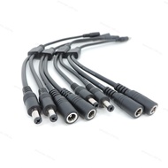 18awg 10A 1 to 2 way DC Power Cable male female to 2 male female Splitter 5.5x2.1mm Plug extend CCTV